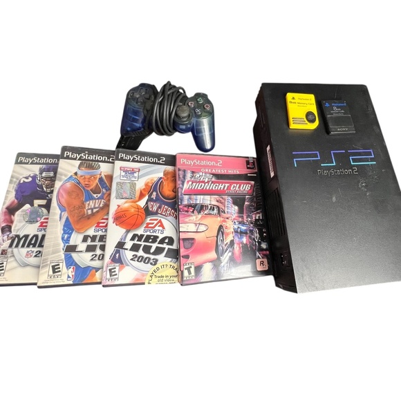 Sony PlayStation 2 (SCPH-30001 R) Console Bundle with Controller, 2 Memory Cards - Picture 1 of 14